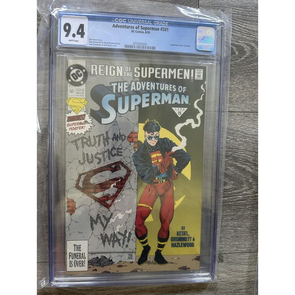 DC Adventures Of Superman #501 CGC 9.4 1993 White Pages Insert Batman Superman
